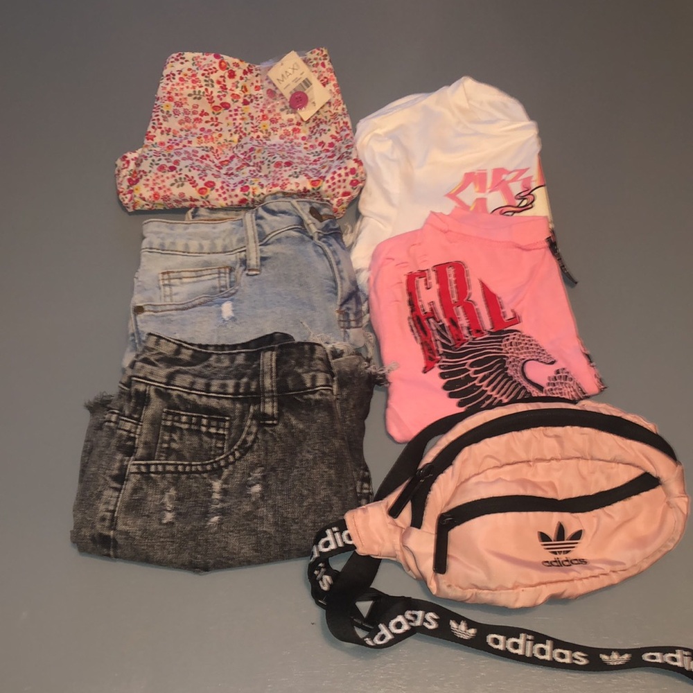 BUNDLED SUMMER SALE
6-Pieces Shorts, Graphic Tops & Jean  One Adidas Fanny Pac